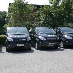 Apeiron Catering fleet of company vans